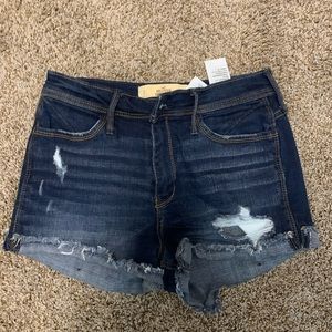 Hollister dark washed jean shorts